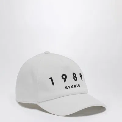 1989 Studio Striped Baseball Patch Cap With Curved Brim In White