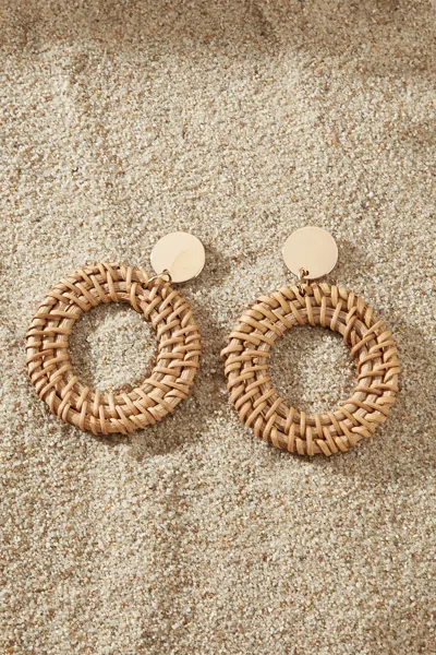 Cupshe True Warmth Straw Earrings In Brown