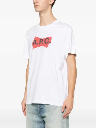Apc Graphic Logo T Shirt Crew Neck In White