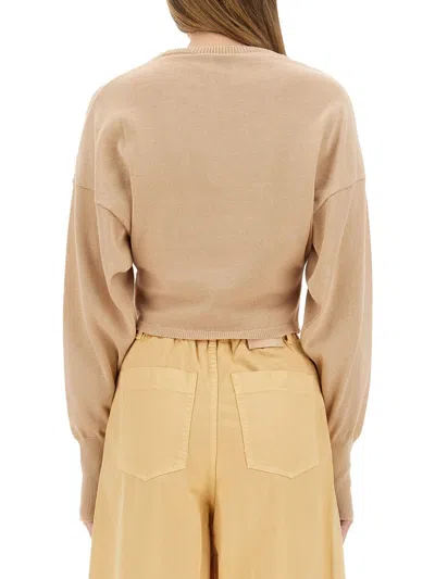 Alysi Cropped Shirt In Brown