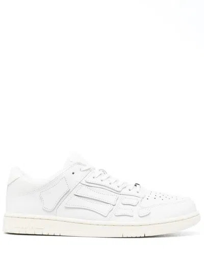 Amiri Pacific Bones Leather Panelled Sneakers In White