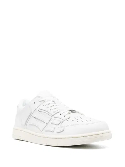 Amiri Pacific Bones Leather Panelled Sneakers In White