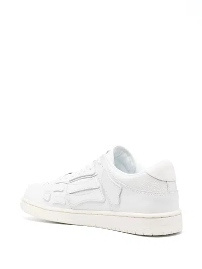 Amiri Pacific Bones Leather Panelled Sneakers In White