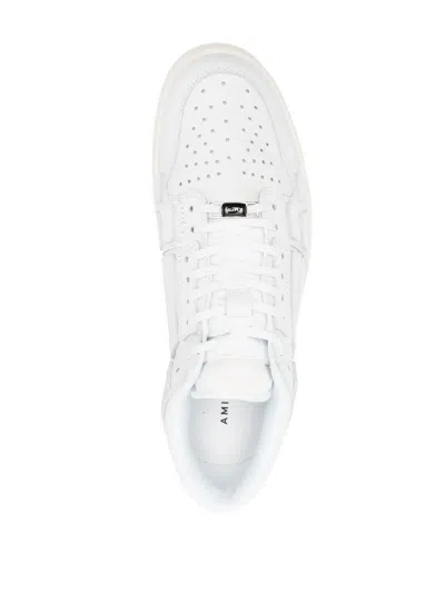 Amiri Pacific Bones Leather Panelled Sneakers In White