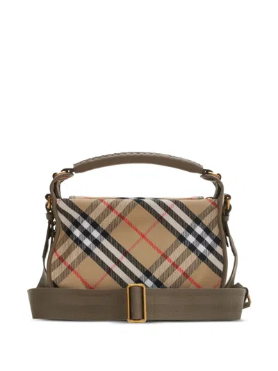 Burberry Small Handbag With Adjustable Strap And Check Pattern In Brown