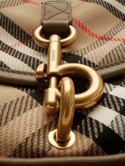 Burberry Small Handbag With Adjustable Strap And Check Pattern In Brown