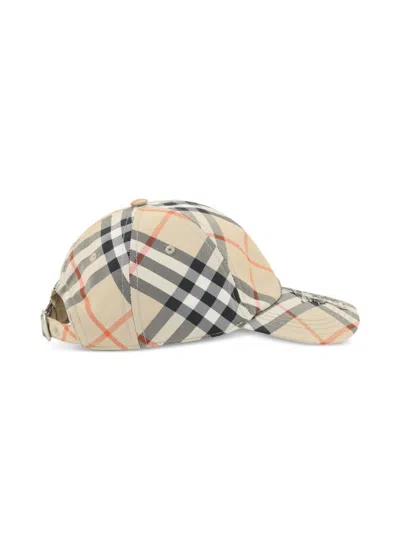 Burberry Check Baseball Cap In Neutral