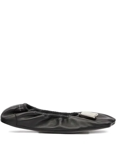 Mm6 Maison Margiela Soft Leather Ballerina Flats With Gathered Edging In Multi