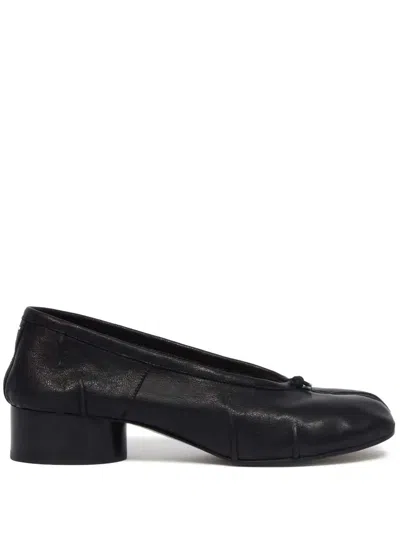 Maison Margiela Split-toe Design Black Lambskin Pumps With Calfskin Lining