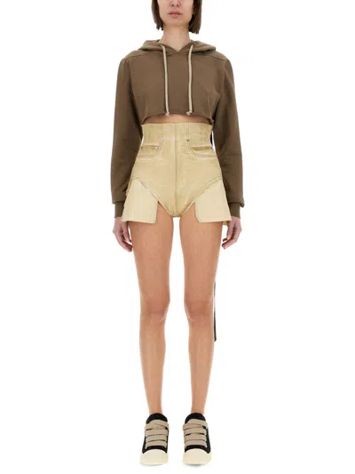 Drkshdw Cropped Sweatshirt In Brown
