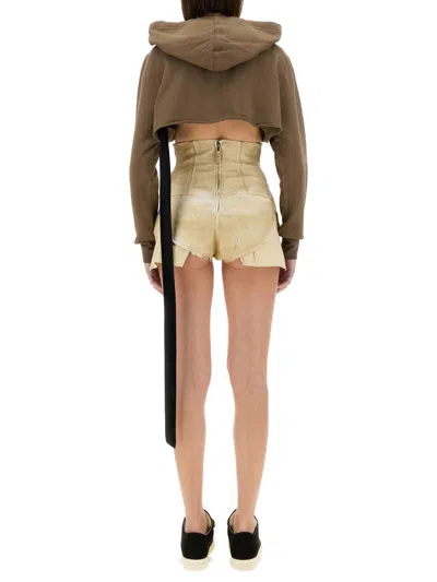 Drkshdw Cropped Sweatshirt In Brown