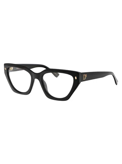 Dsquared2 Black Acetate Glasses In Black