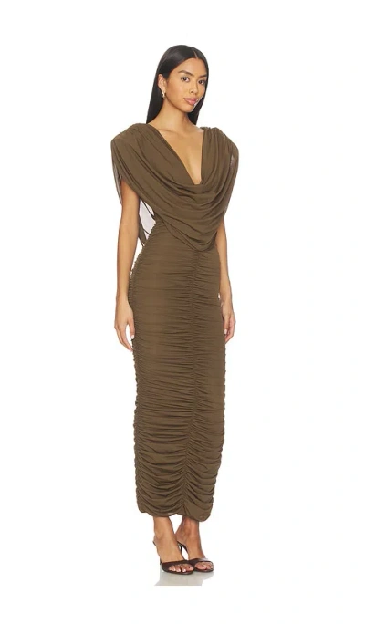 Ronny Kobo Parish Dress In Brown