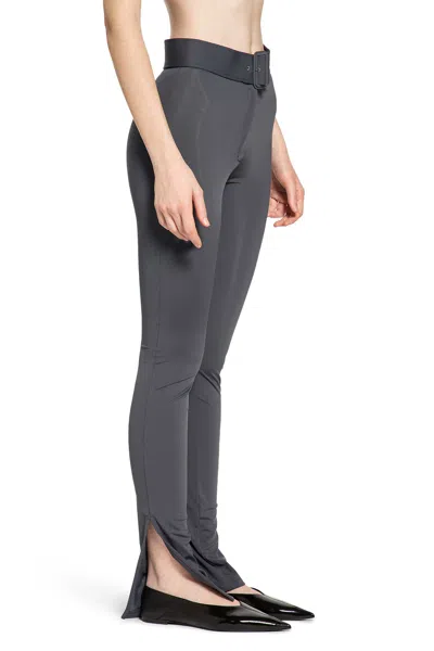 Courrèges Panties Buckle Tech Jersey Trousers In Gray