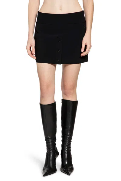 Courrèges Buttoned Mini Skirt In Black