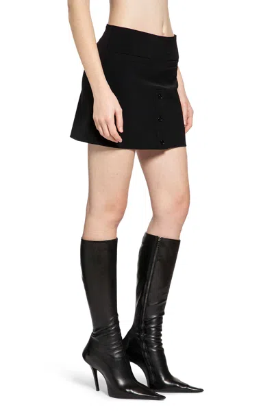 Courrèges Buttoned Mini Skirt In Black