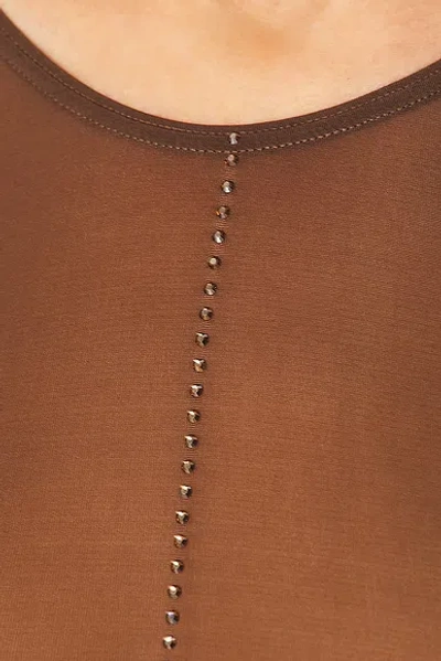 Wolford Crystal String Bodysuit In Brown