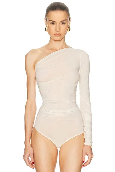 Wolford Sheer Drape String Bodysuit In White