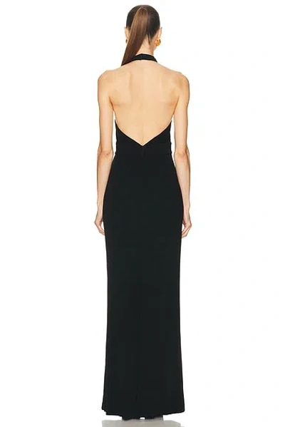 Nili Lotan Lita Convertible Jersey Halterneck Gown In Black