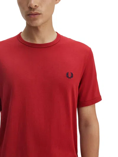 Fred Perry Ringer T-shirt In Red