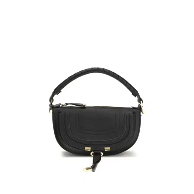 Chloé Mini Marcie Shoulder Bag In Soft Leather In Black