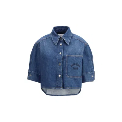 Givenchy Cropped Cocoon Shirt In Medium Denim Clothing In Blue