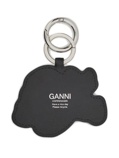 Ganni Women Puppy Keychain In Black