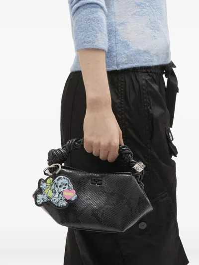 Ganni Women Puppy Keychain In Black