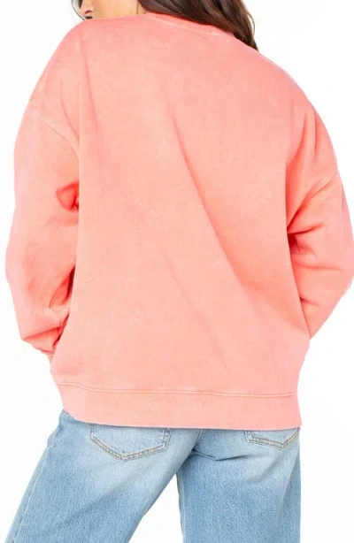 Roxy Line-up Playa Oversize Graphic Sweatshirt In Pink