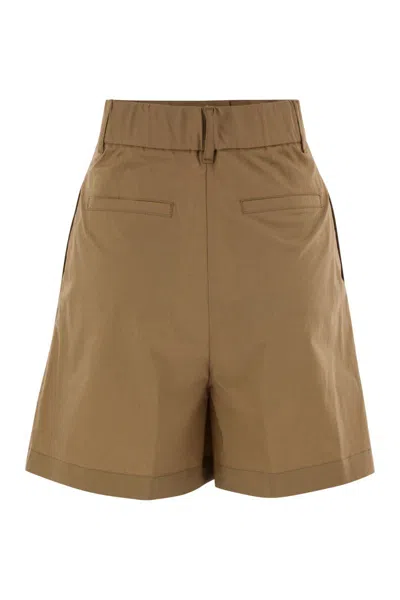 Herno Stretch Cotton Bermuda Shorts In Brown