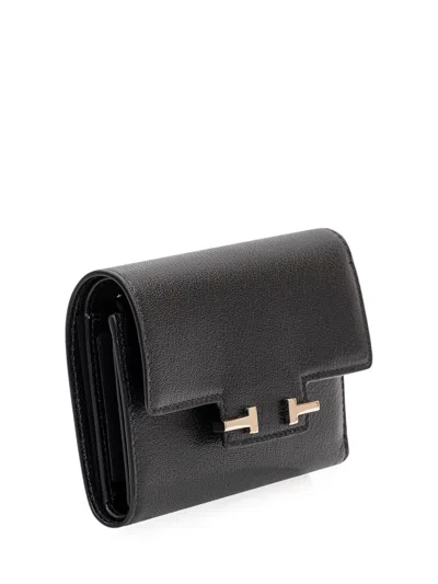 Tom Ford Grain Compact Wallet In Black