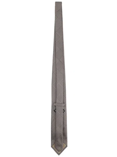 Tom Ford Silk Tie Slim Design Geometric Pattern In Gray