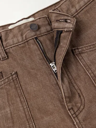 Nili Lotan Shon Curved-leg Jeans In Brown