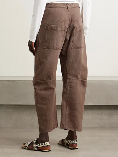Nili Lotan Shon Curved-leg Jeans In Brown