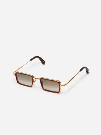 John Dalia Pierce Rectangle Frame Sunglasses In Brown