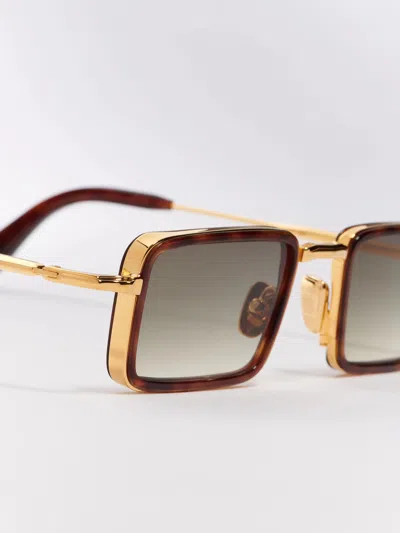 John Dalia Pierce Rectangle Frame Sunglasses In Brown