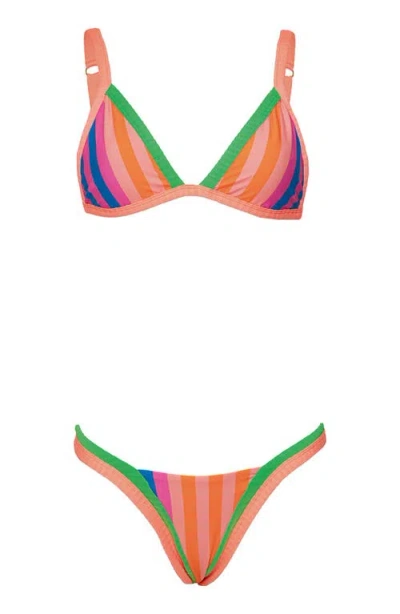 Maaji Rewind Reversible Triangle Bikini Top In Multi