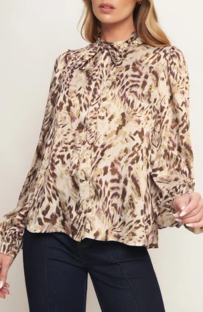 Flying Tomato Button Front Long Sleeve Top In White