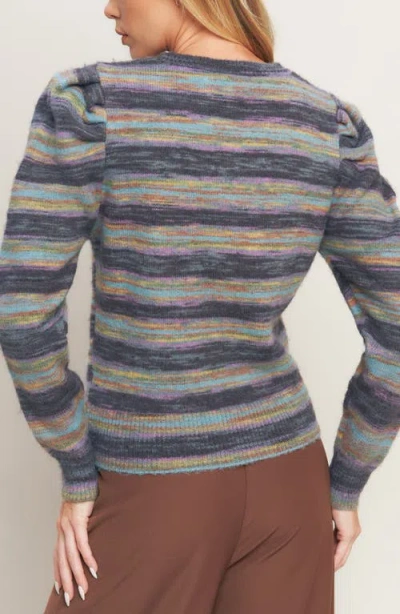 Flying Tomato Puff Sleeve Sweater Knit Top In Multi