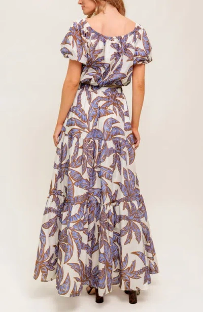 Flying Tomato Puff Sleeve Woven Top In Blue