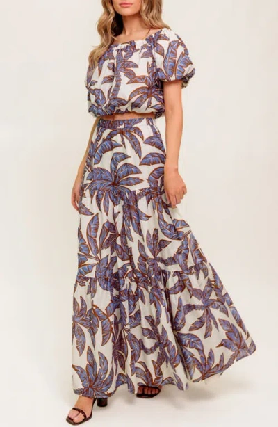 Flying Tomato Puff Sleeve Woven Top In Blue