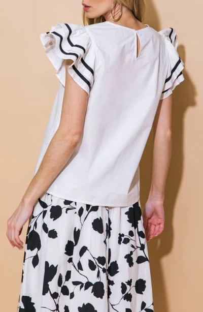 Flying Tomato Solid Woven Top In Multi