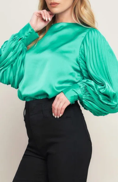 Flying Tomato Solid Woven Long Sleeve Top In Multi