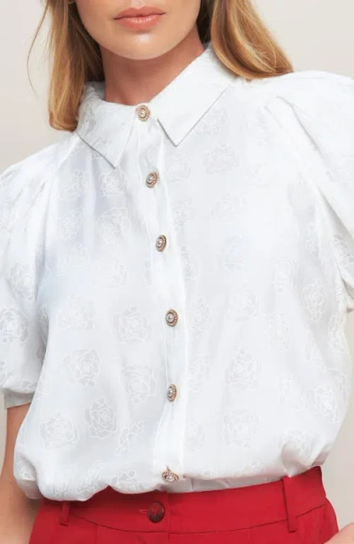Flying Tomato Button Front Top In White