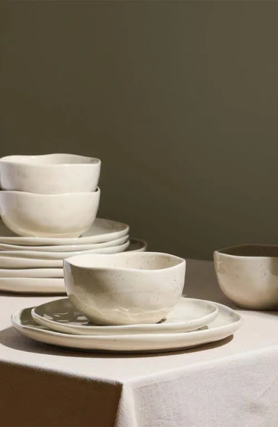 Stone Lain Mirella Stoneware 24-piece Dinnerware Set In White