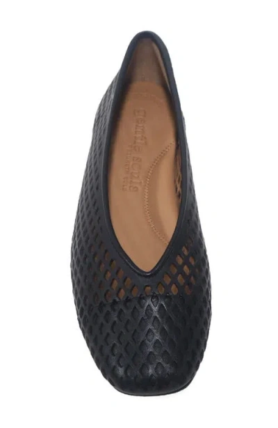 Gentle Souls Willow Perf Ballet Flat In Black