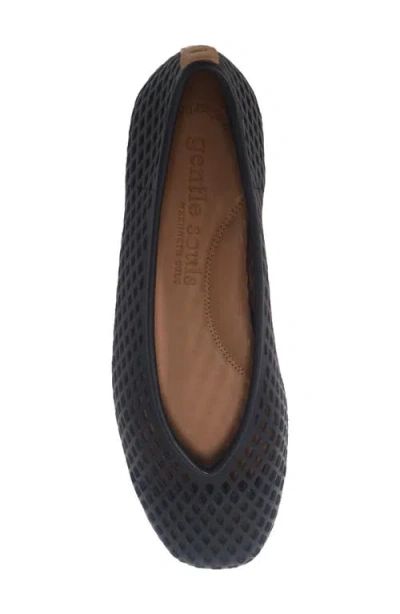 Gentle Souls Willow Perf Ballet Flat In Black