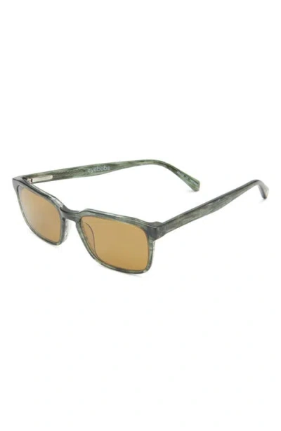 Eyebobs Seymour Glass 52mm Polarized Rectangular Sunglasses In Green