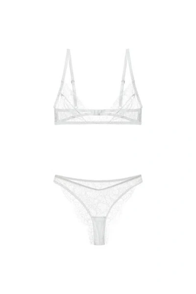 Mers Silk Lacy Bra In White