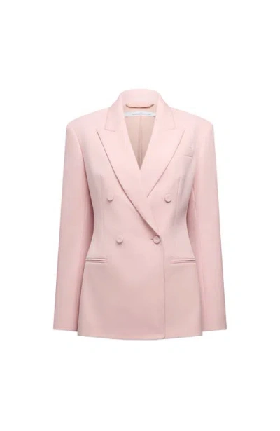 Another Tomorrow Tailored Double Breasted Jacket In Pink